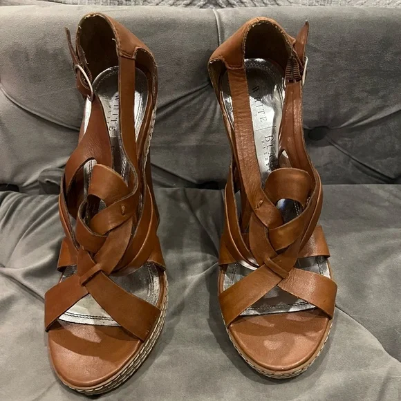 White House Black Market Leather Wedges - Picture 4 of 5